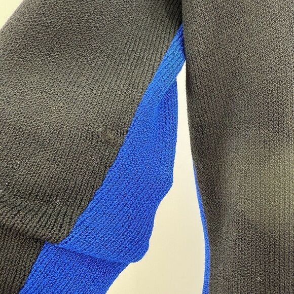 St.John Marie Gray Santana Knit Dress Colorblock Blue Black Button Down Size 2 * - Picture 10 of 16